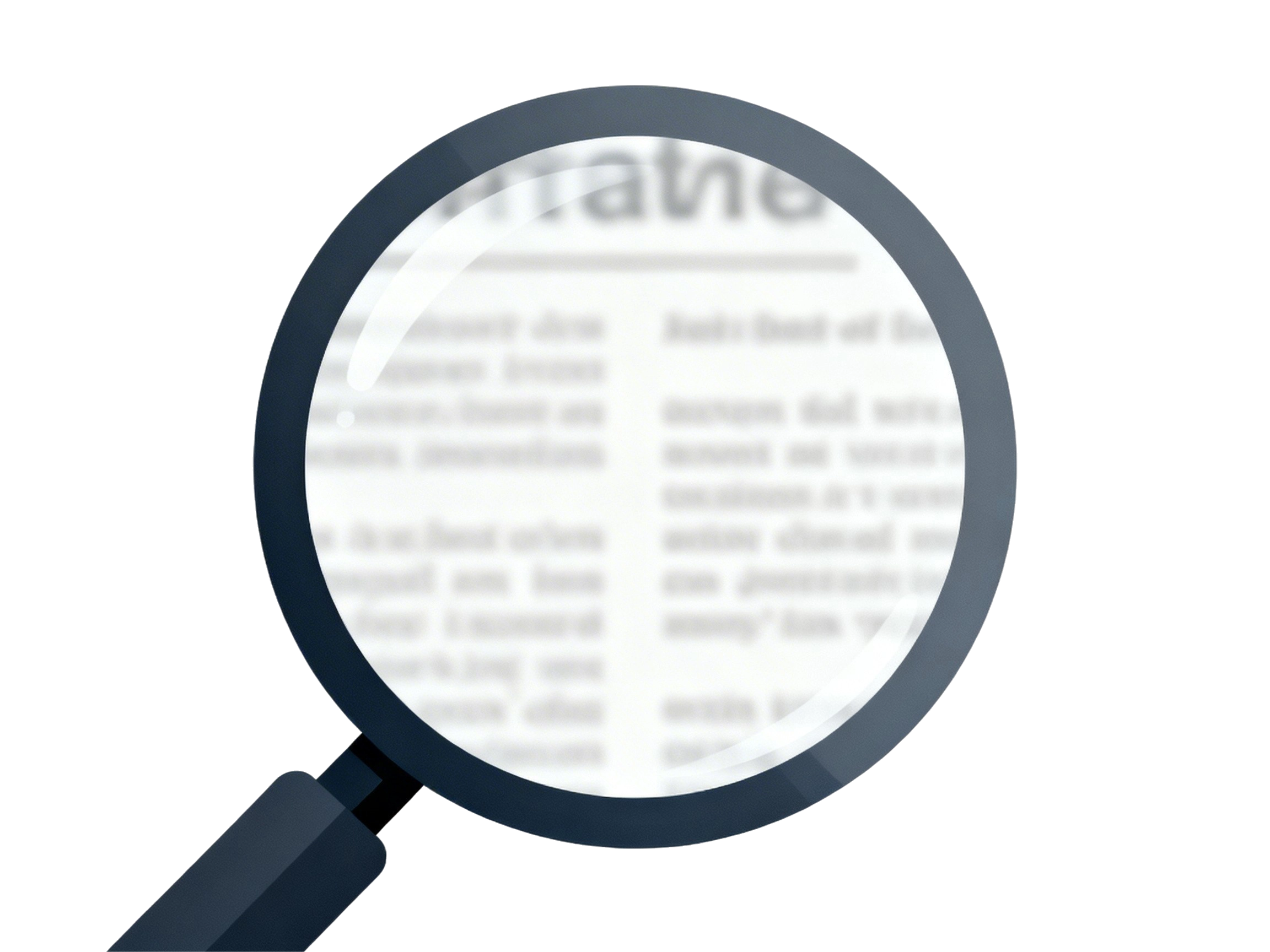 magnifying glass over a text document